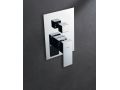 Eingebaute Dusche, Mischbatterie und Knopf 25 x 25 - HUELVA CHROME