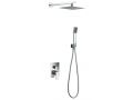 Eingebaute Dusche, Mischbatterie und Knopf 25 x 25 - HUELVA CHROME