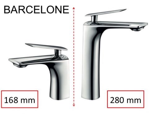 Design-Mischbatterie, Hhe 168 oder 280 mm - BARCELONE CHROME