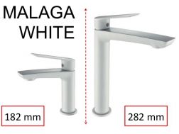 Tap tap weiß matt, Höhe 182 oder 282 mm - MALAGA WHITE