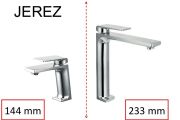 Design Waschtischarmatur, Mischbatterie, Höhe 144 und 233 mm - JEREZ CHROME