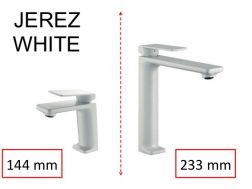 WC-Wasserhahn, Mattweiß, Mischer, Höhe 144 und 233 mm - JEREZ Weiß