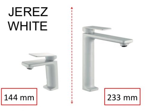 WC-Wasserhahn, Mattwei, Mischer, Hhe 144 und 233 mm - JEREZ Wei