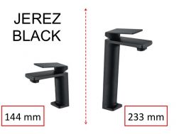 Toilette Wasserhahn, Mattschwarz, Mischer, Höhe 144 und 233 mm - JEREZ Schwarz