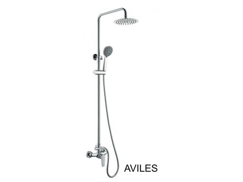 Duschsule, Mischbatterie, rund 20 cm - AVILES CHROME