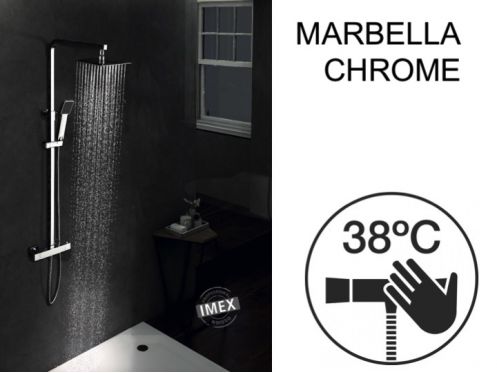 Thermostatische Duschs�ule mit geraden und quadratischen Oberfl�chen - MARBELLA CHROME