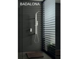 Einbau-Dusche, Einhebelmischer weiß matt und Designknopf - BADALONA BLANC