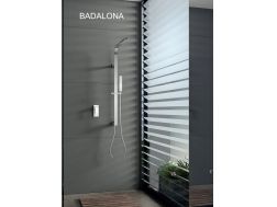 Einbau-Dusche, Mischbatterie und Designknopf - BADALONA CHROME