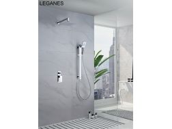 Einbau-Dusche, Mischbatterie und Designknopf - LEGANES CHROME