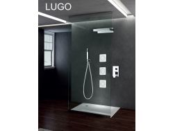 Eingebaute Dusche, Mischbatterie, Wasserfall und Massagedüsen - LUGO CHROME