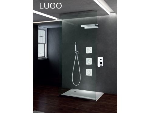 Eingebaute Dusche, Mischbatterie, Wasserfall und Massagedsen - LUGO CHROME