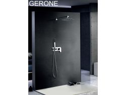 Eingebaute Dusche, Mischbatterie und Knopf 25 x 25 - GERONE CHROME