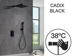 Einbau-Dusch-, Thermostat- und Regenduschkopf 25 x 25 - CADIX BLACK