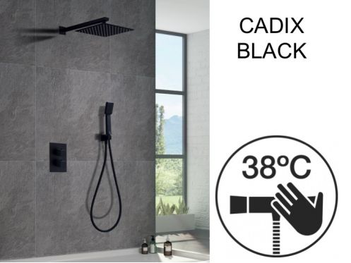 Einbau-Dusch-, Thermostat- und Regenduschkopf 25 x 25 - CADIX BLACK