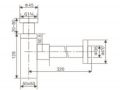 Quadratischer Waschbecken-Siphon aus Messing Chrom