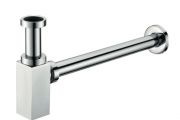 Quadratischer Waschbecken-Siphon aus Messing Chrom