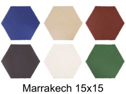 MARRAKECH 15x15 cm - Sechseckige Boden- und Wandfliesen im orientalischen Stil, maurisch