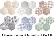 MARRAKECH MOSAIC 15x15 cm - Sechseckige Boden- und Wandfliesen im orientalischen Stil, maurisch