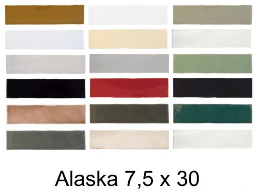 ALASKA 7,5x30 cm - Wandfliesen, rustikales Rechteck, gl�nzend
