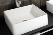 Waschbecken, 380 x 380 mm, aus weißer Keramik - APIS