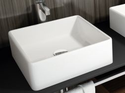 Waschbecken, 380 x 380 mm, aus weißer Keramik - APIS