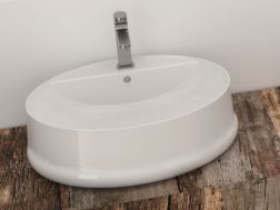 Waschbecken, 560 x 440 mm, aus weißer Keramik - TOMES