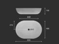 Waschbecken, 600 x 400 mm, aus wei�er Keramik - MONACO 60