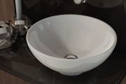 Waschbecken, Ø 400 mm, aus weißer Keramik - BOL
