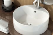 Waschbecken, Ø 410 mm, aus weißer Keramik - ROUND 41