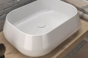 Waschbecken, 560 x 420 mm, aus weißer Keramik - ESCA