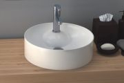 Waschbecken, Ø 430 mm, aus weißer Keramik - TERA