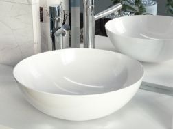 Washbasin Ø 400 mm, in fine white ceramic - BOL