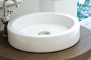 Waschbecken, Ø 450 mm, aus weißer Keramik - CIRCUS