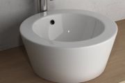 Waschbecken, Ø 460 mm, aus weißer Keramik - MENFIS