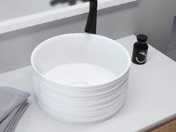 Waschbecken Ø 410 mm, aus verzierter Keramik - ANETO