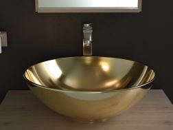 Waschbecken Ø 400 mm, aus verzierter Keramik - BOL GOLD