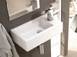 Handwaschbecken, 255 x 455 mm, Keramik, aufgehängt - PICOLO R.