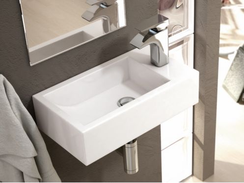 Handwaschbecken, 255 x 455 mm, Keramik, aufgehngt - PICOLO R.
