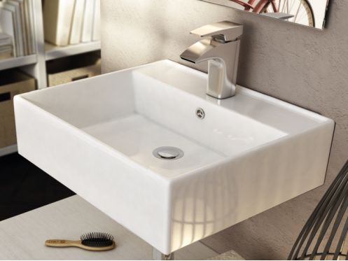 Washbasin 410 x 410 mm, ceramic, wall-hung - LIBRA