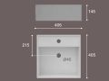 Washbasin 410 x 410 mm, ceramic, wall-hung - LIBRA