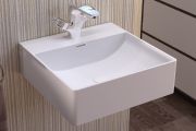 Washbasin 420 x 420 mm, ceramic, wall-hung - EUME