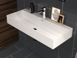 Washbasin 1000 x 420 mm, ceramic, wall-hung - GEMINI