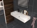 Washbasin 1000 x 420 mm, ceramic, wall-hung - GEMINI