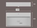 Washbasin 1000 x 420 mm, ceramic, wall-hung - GEMINI