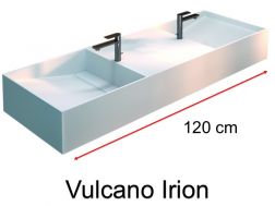 Doppelwaschbecken-Kanal aus Mineralharz mit fester Oberfläche - VULCANO IRION