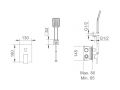 Eingebaute Dusche, eingebauter Mixer und Deckenleuchte 40 x 40 cm, Regeneffekt - MATARO 40