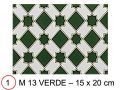 M 13 VERDE 15x20 cm - Wandfliese im orientalischen Stil.