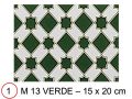 M 13 VERDE 15x20 cm - Wandfliese im orientalischen Stil.