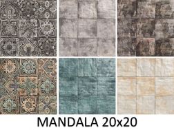 MANDALA 20x20 cm - Wandfliese im andalusischen Stil.