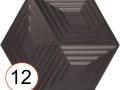 STAIRS 17x15 - Wandfliese, sechseckig, 3D-Relief